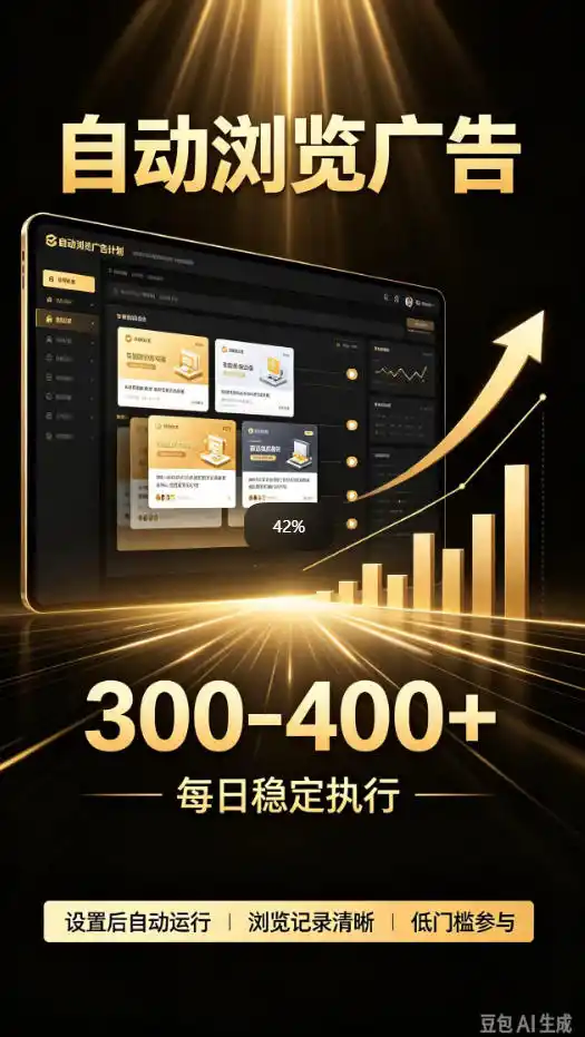 自动浏览广告计划，0门槛副业，日入300-400，躺賺稳定风口项目，无需人工操作，解放双手【揭秘】